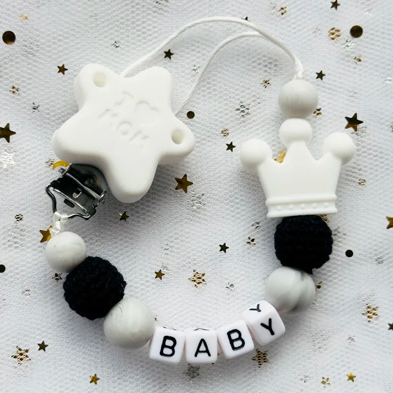 "Baby" Pacifier Clip 🍬 — Beechwood & Silicone