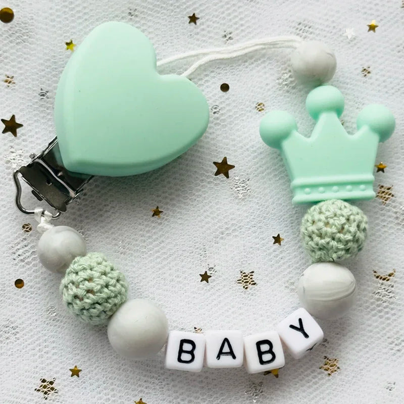 "Baby" Pacifier Clip 🍬 — Beechwood & Silicone
