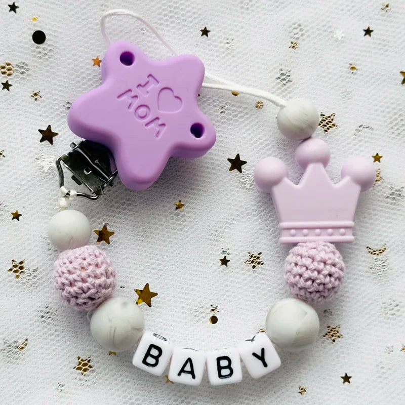"Baby" Pacifier Clip 🍬 — Beechwood & Silicone