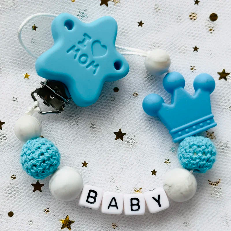"Baby" Pacifier Clip 🍬 — Beechwood & Silicone