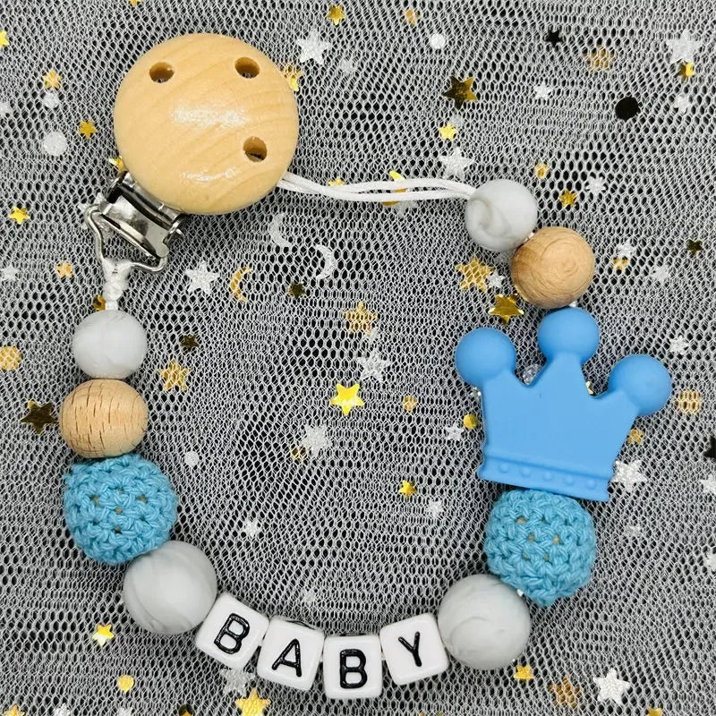 "Baby" Pacifier Clip 🍬 — Beechwood & Silicone