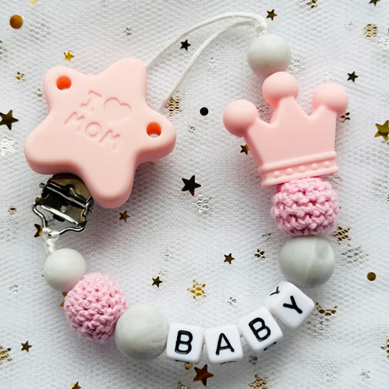 "Baby" Pacifier Clip 🍬 — Beechwood & Silicone