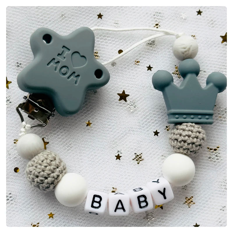 "Baby" Pacifier Clip 🍬 — Beechwood & Silicone