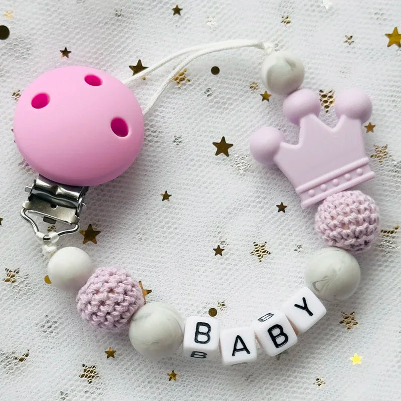 "Baby" Pacifier Clip 🍬 — Beechwood & Silicone