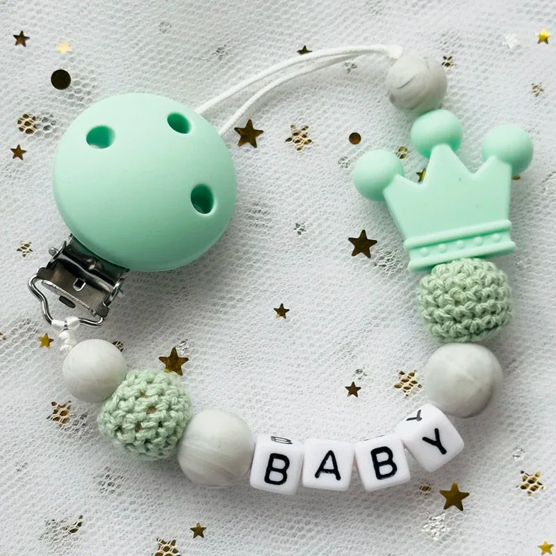 "Baby" Pacifier Clip 🍬 — Beechwood & Silicone