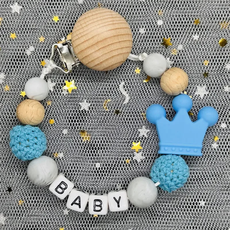 "Baby" Pacifier Clip 🍬 — Beechwood & Silicone