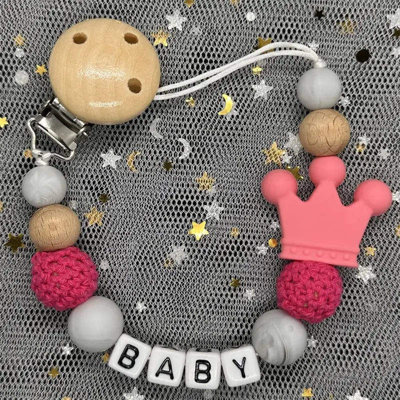 "Baby" Pacifier Clip 🍬 — Beechwood & Silicone