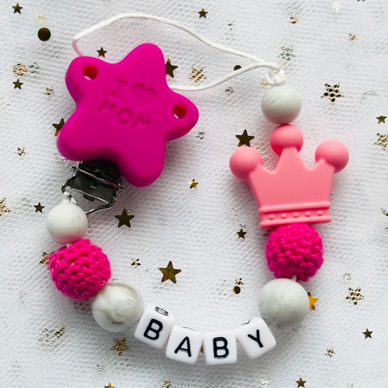"Baby" Pacifier Clip 🍬 — Beechwood & Silicone