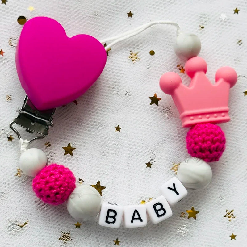 "Baby" Pacifier Clip 🍬 — Beechwood & Silicone