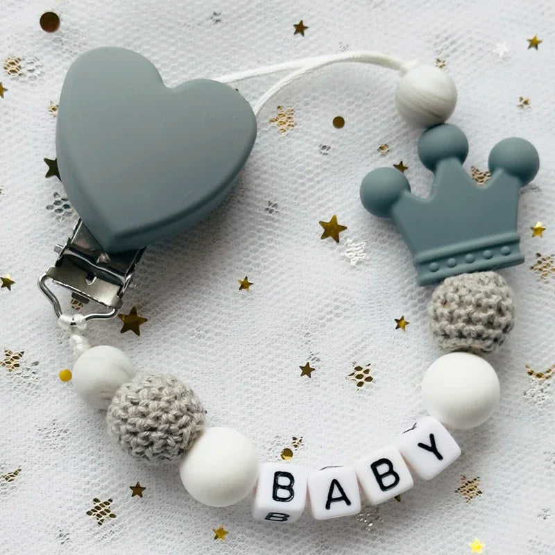 "Baby" Pacifier Clip 🍬 — Beechwood & Silicone
