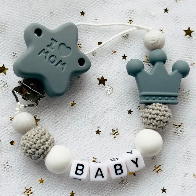 "Baby" Pacifier Clip 🍬 — Beechwood & Silicone