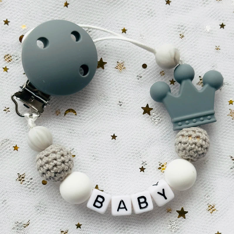 "Baby" Pacifier Clip 🍬 — Beechwood & Silicone
