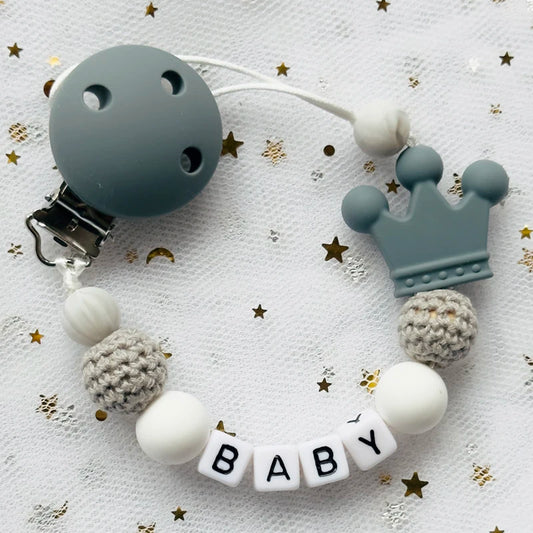 "Baby" Pacifier Clip 🍬 — Beechwood & Silicone