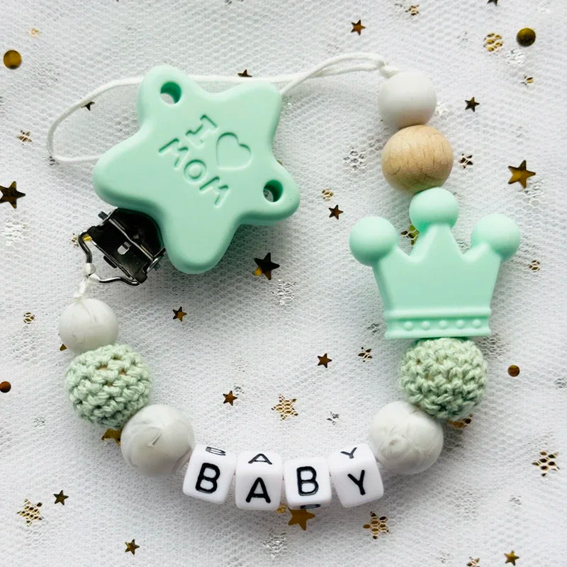 "Baby" Pacifier Clip 🍬 — Beechwood & Silicone